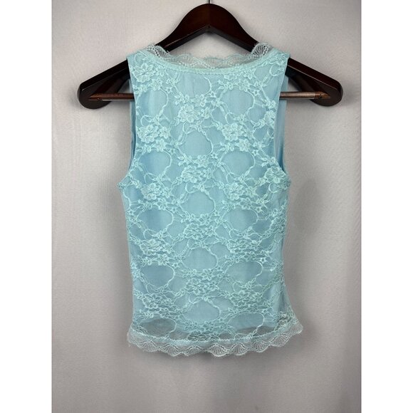 Women's Princess Polly Size 8 Sky Blue Lace Tank with Side Zipper - Picture 3 of 7